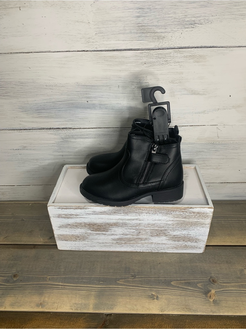 wonder nation Black Kids' Side-Zip Ankle Boots